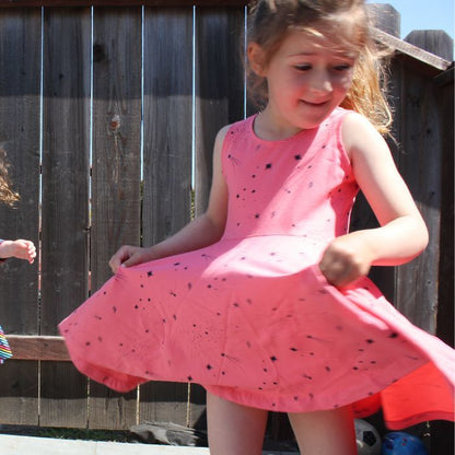 Organic Toddler Dress - Coral Shooting Star