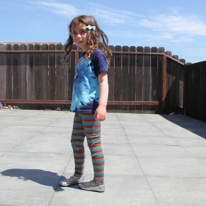 Organic Toddler Reinforced Knee Leggings - Jewel Stripe