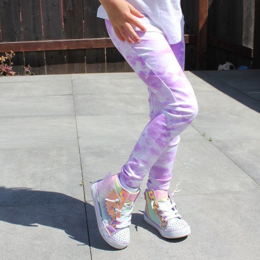 Organic Toddler Reinforced Knee Leggings - Lilac Cloud