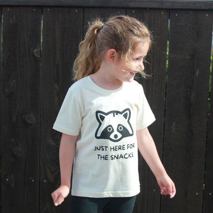 Organic Toddler Graphic Tee Shirt - Just Here for the Snacks