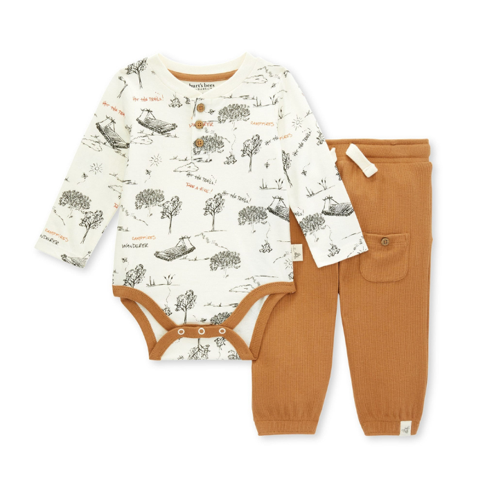 Organic Baby Outfit / Bodysuit & Pant Set - Little Wanderer