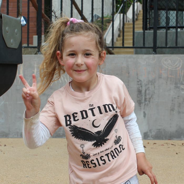 Toddler Graphic Tee Shirt - Bedtime Resistance / Pink