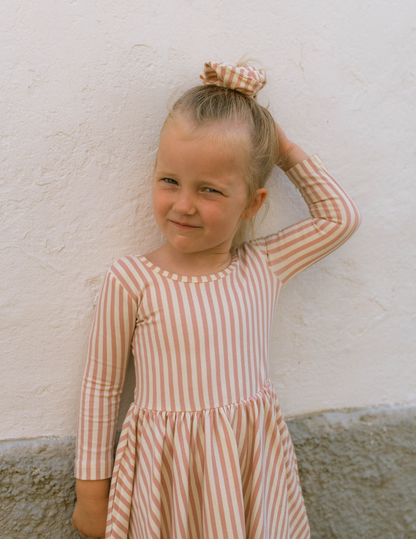 Organic Girls Twirl Dress - Pink Stripes
