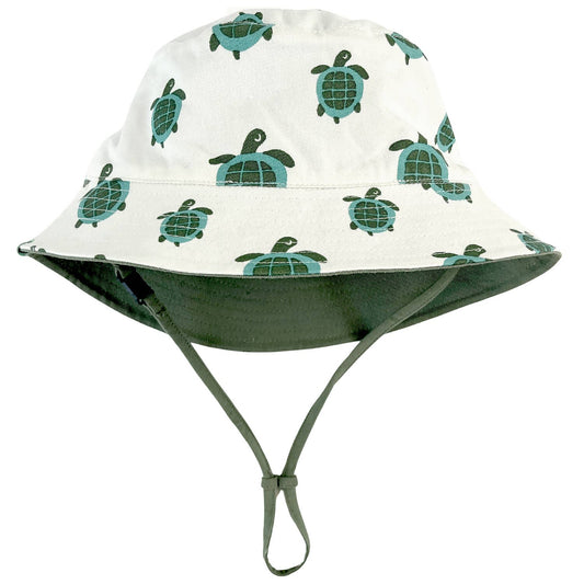 Reversible Organic Baby & Toddler Bucket Hat - Turtles