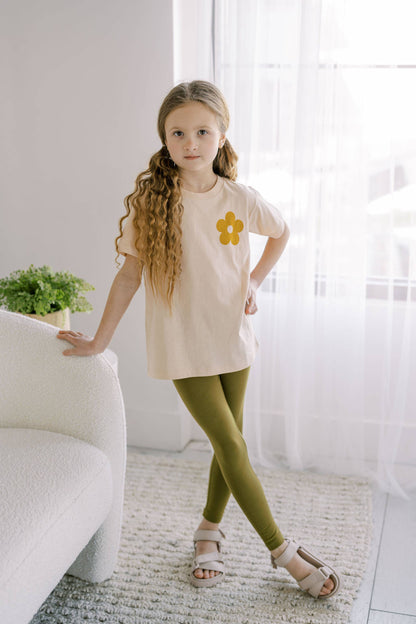Organic Green Leggings for Toddler & Kids