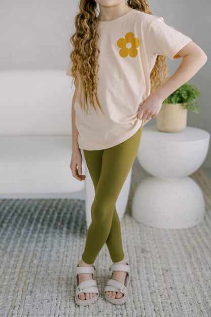 Organic Green Leggings for Toddler & Kids