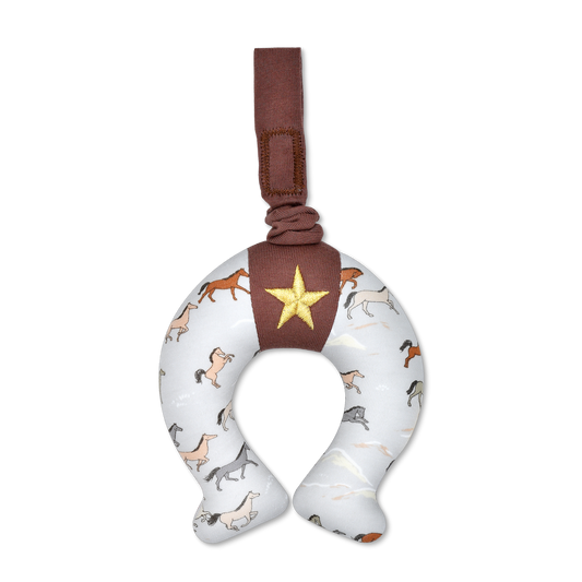 Organic Horseshoe Stroller Toy - Wild Horses