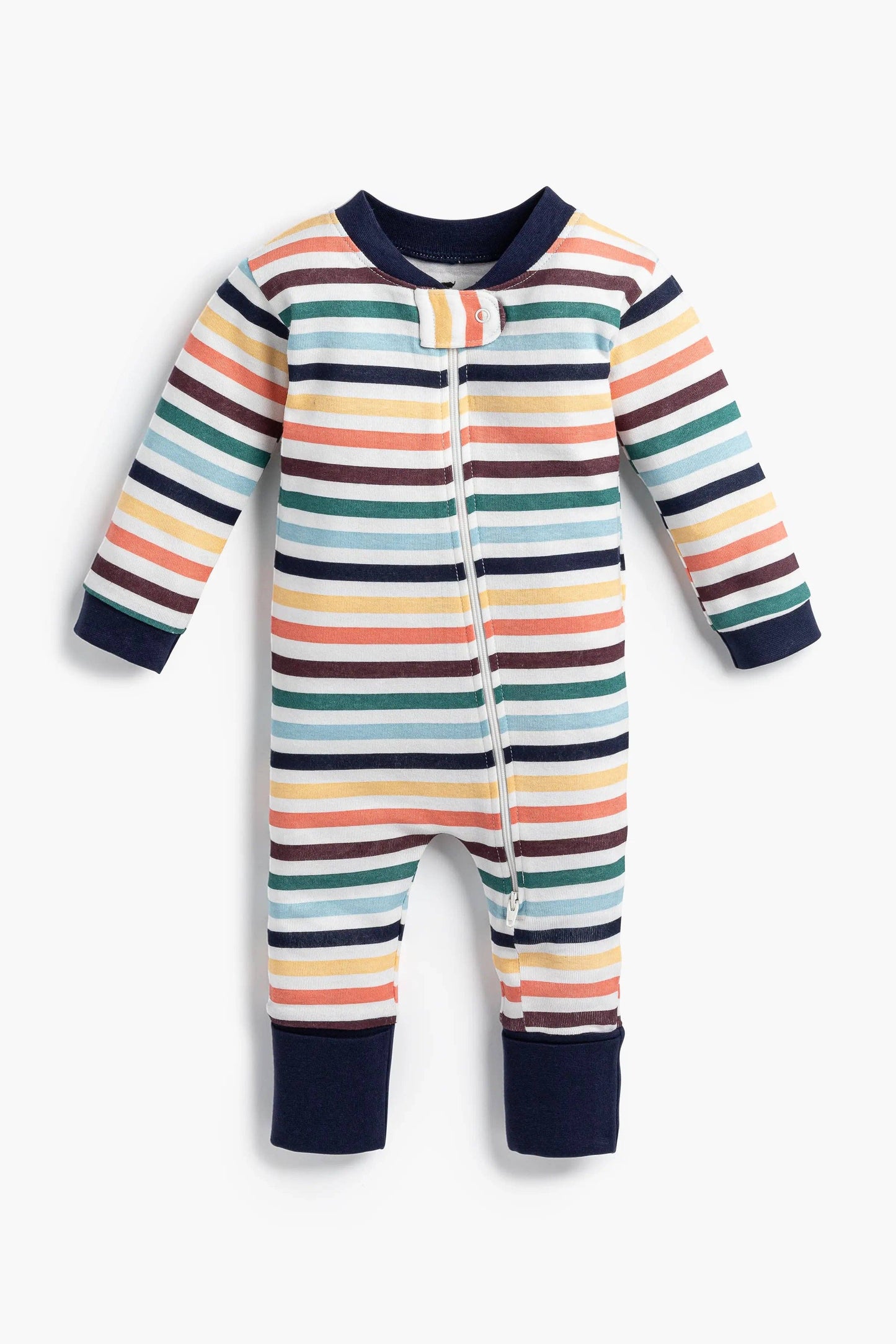 Organic Baby Footless Romper - Fall Stripes