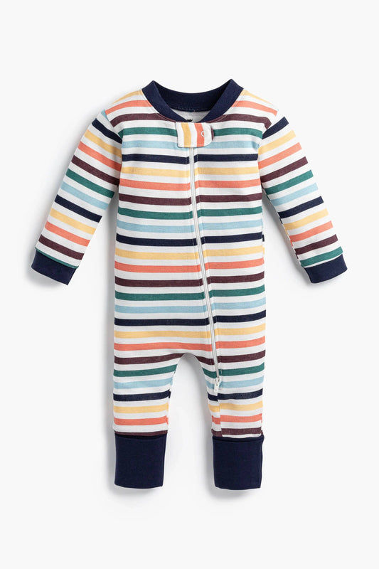 Organic Baby Footless Romper - Fall Stripes