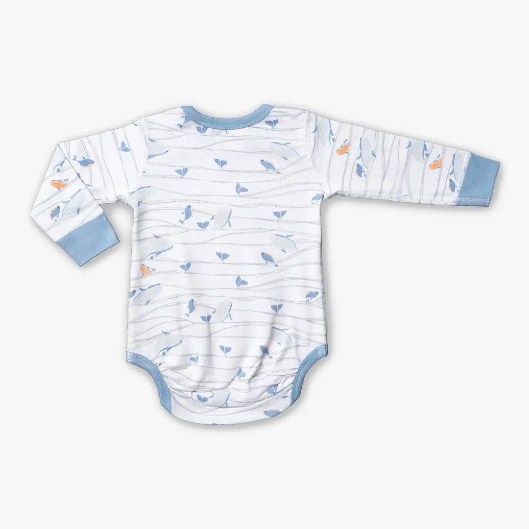 Organic Baby Bodysuit - Whales