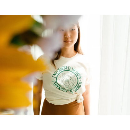 Organic Women's Graphic T-shirt - Empowered Women Empower the World