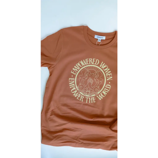 Organic Adults Graphic T-Shirt Empowered Women - Terracotta