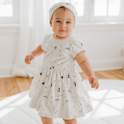 Short Sleeve Twirl Dress - Celestial