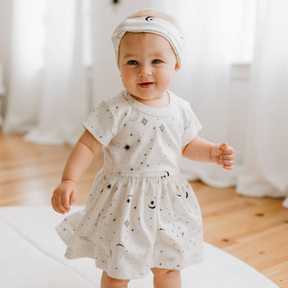 Short Sleeve Twirl Dress - Celestial
