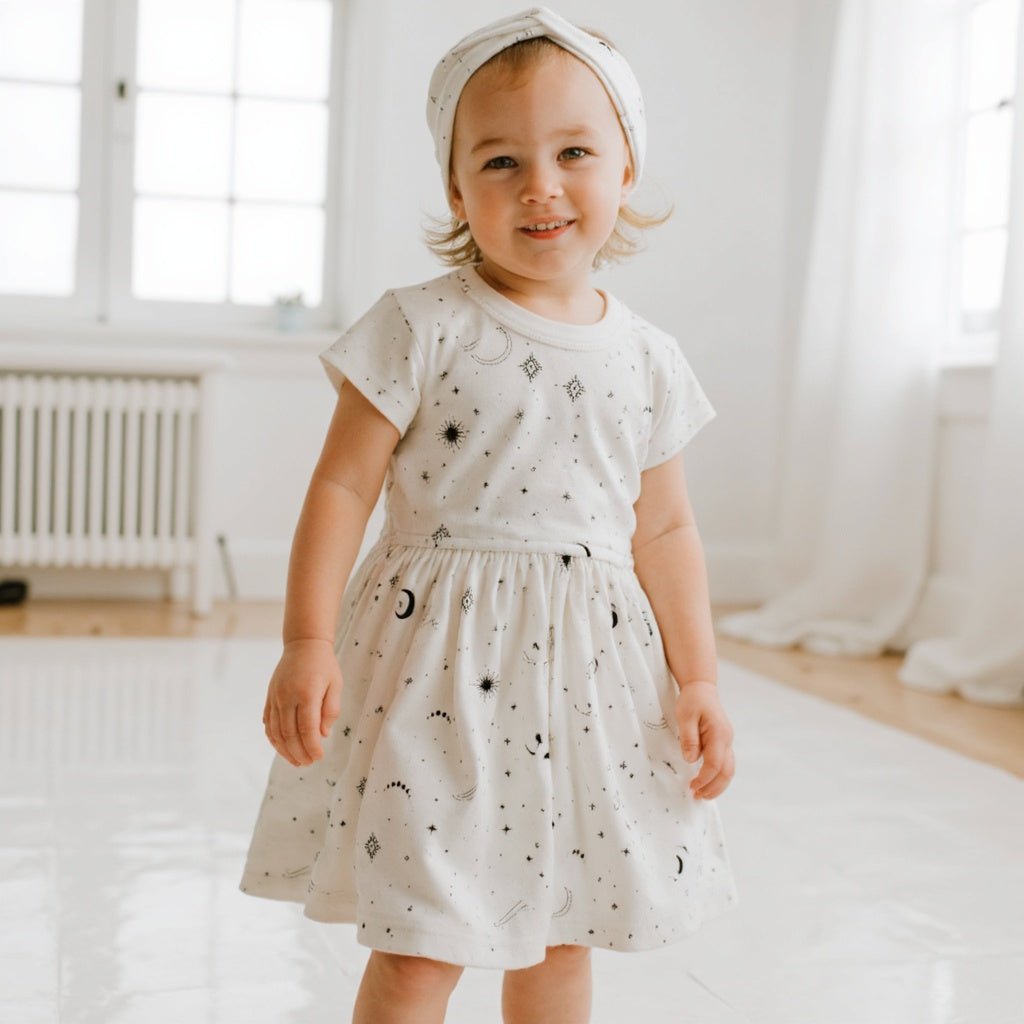 Short Sleeve Twirl Dress - Celestial