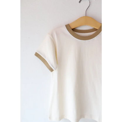 Organic Toddler & Kids Everyday Ringer Tee - Muted Brown