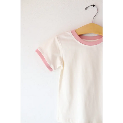 Organic Toddler & Kids Everyday Ringer Tee - Rose