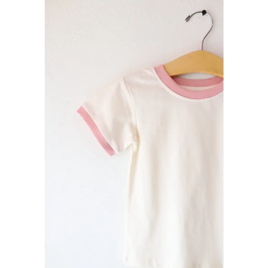 Organic Toddler & Kids Everyday Ringer Tee - Rose