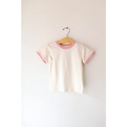 Organic Toddler & Kids Everyday Ringer Tee - Rose