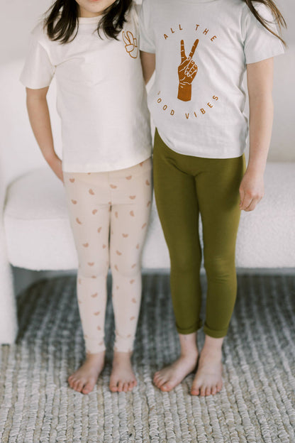 Organic Green Leggings for Toddler & Kids