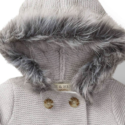 Baby Faux Fur Hooded Sweater Set