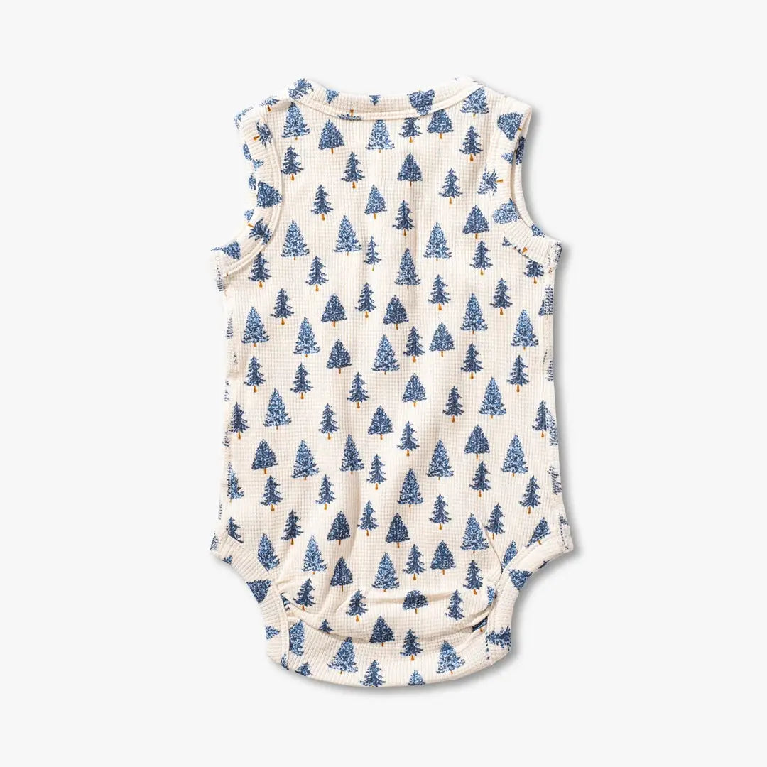 Organic Baby Waffle Bodysuit - Pine Tree