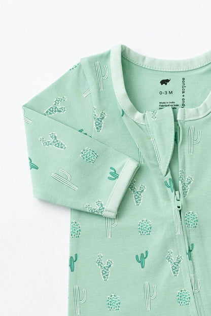 Organic Baby Sleeper - Green Cactus