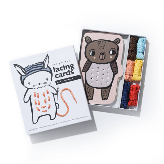 Toddler Lacing Cards Activity Set - Baby Animals