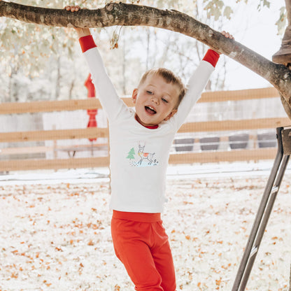 Organic Baby Pajamas- Deer Christmas