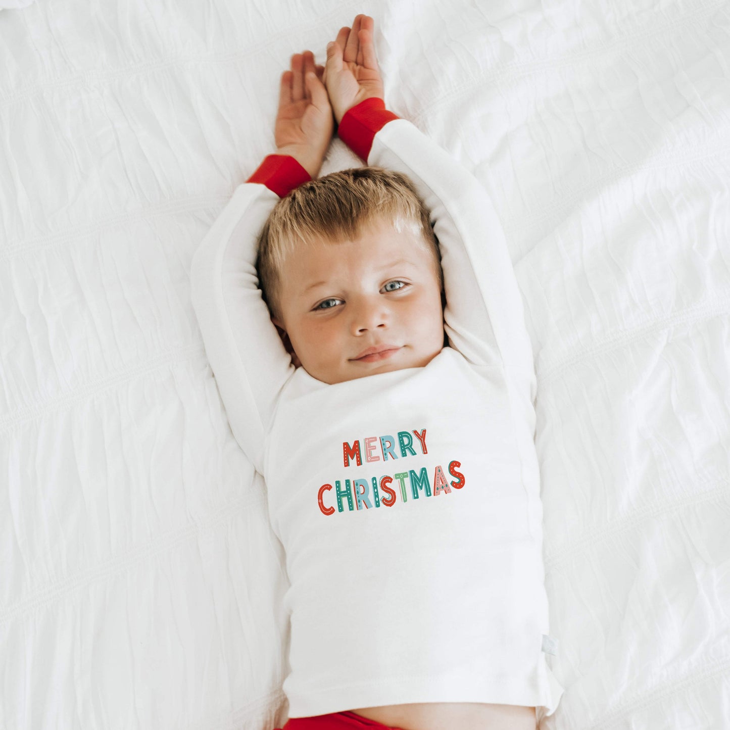 Organic Toddler Holiday Pajamas - Merry Christmas