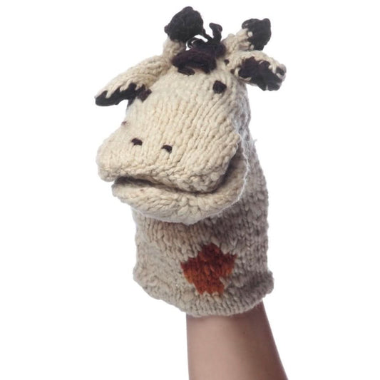 Organic Wool Knit Hand Puppet - Gerald the Giraffe