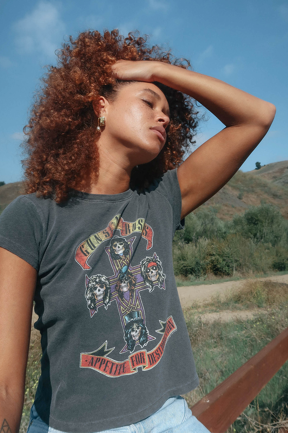 Women's Organic Guns N Roses Appetite For Destruction Shrunken Tee