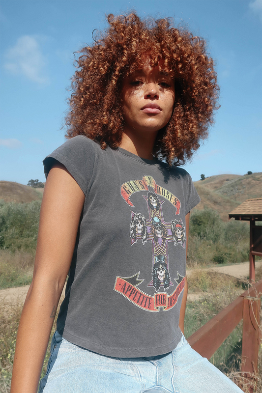 Women's Organic Guns N Roses Appetite For Destruction Shrunken Tee