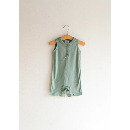Organic Cotton Henley Baby Romper