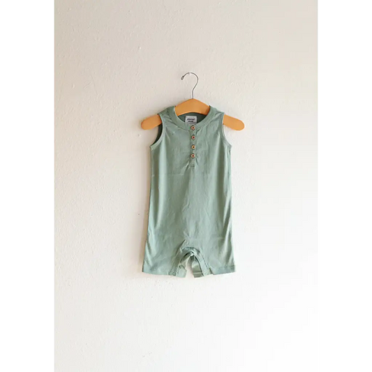 Organic Cotton Henley Baby Romper