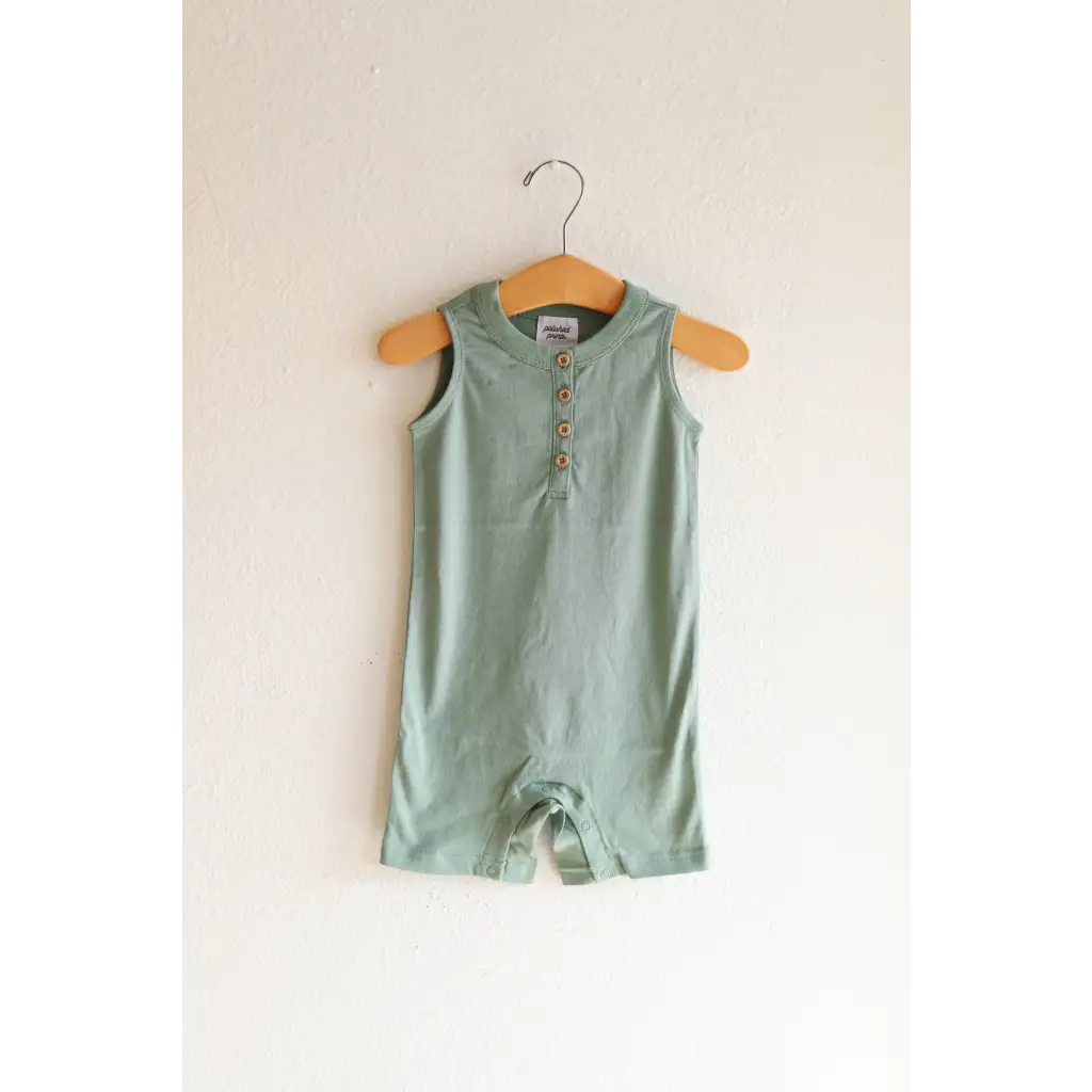 Organic Cotton Henley Baby Romper