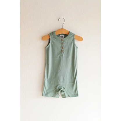 Organic Cotton Henley Baby Romper