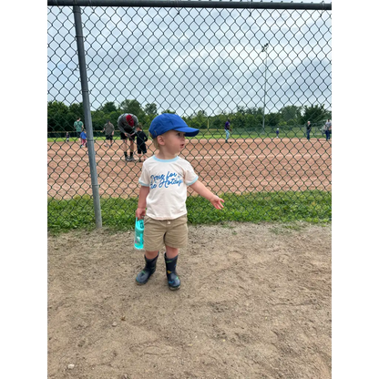 Here for the Hotdogs Organic Cotton Kids Baseball Tee