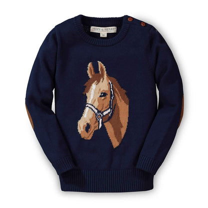 Baby Girl Horse Intarsia Pullover Sweater