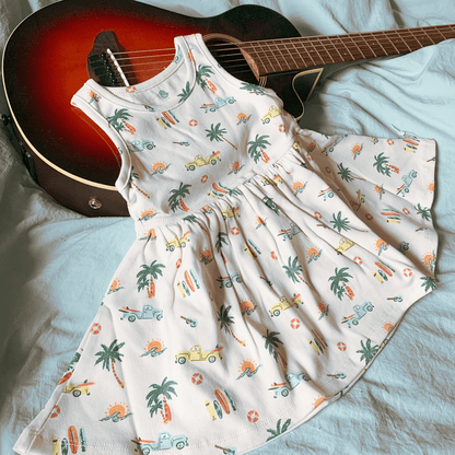 Organic Baby Tank Twirl Dress - Beach Vibes