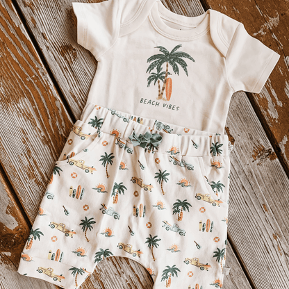 Organic Baby Graphic Bodysuit - Beach Vibes Palms
