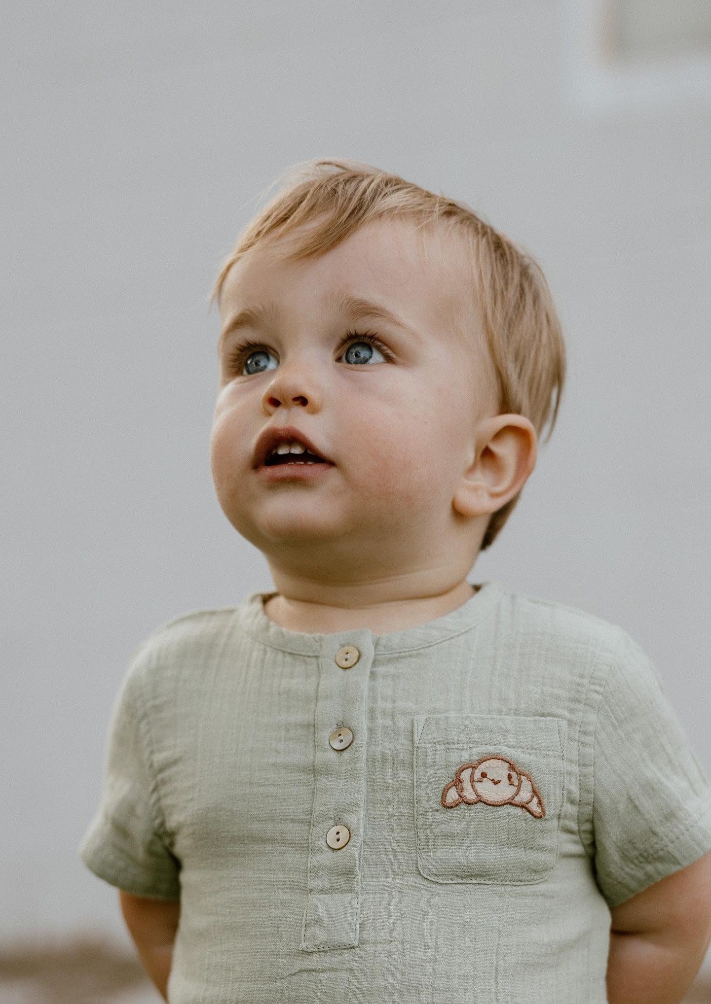 Cayden Organic Muslin Petit Croissant Set - Sage