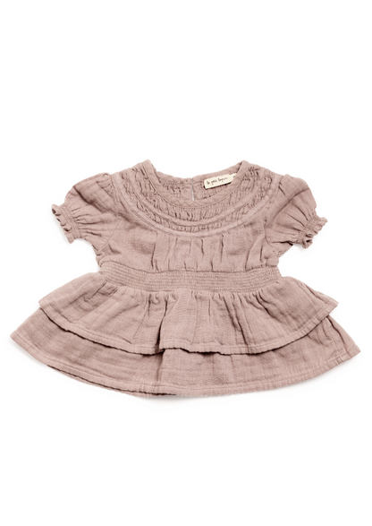 Willow Organic Muslin Layered Top - Raspberry Cream