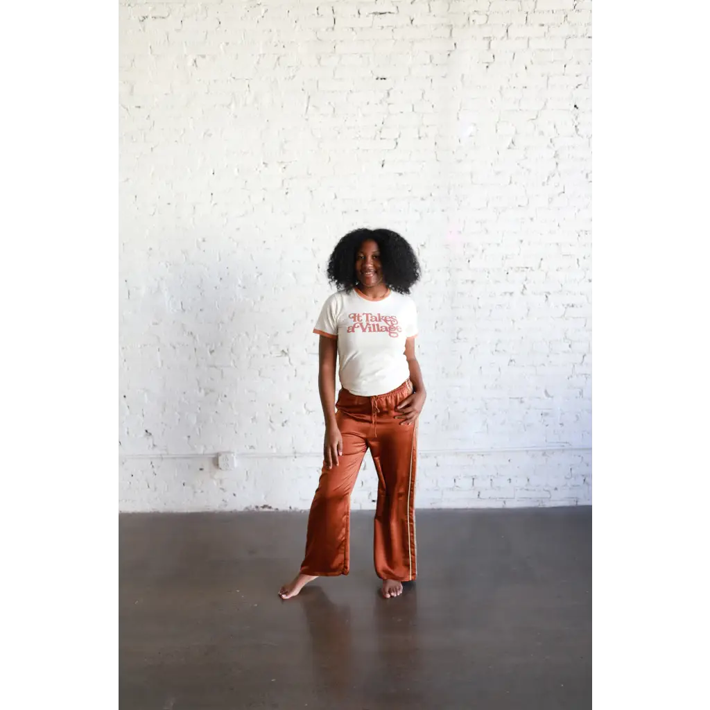 Organic Adult Retro Ringer Tee - It Takes a Village