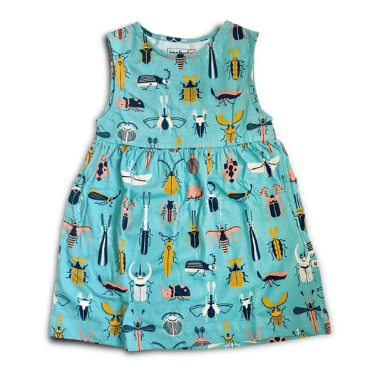 Girls Organic Jo Dress - Beetle Mania Print