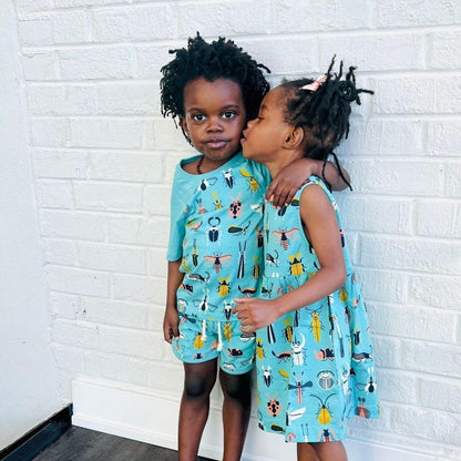 Girls Organic Jo Dress - Beetle Mania Print