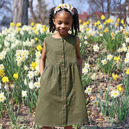 Organic Girls Jo Dress - Dark Olive