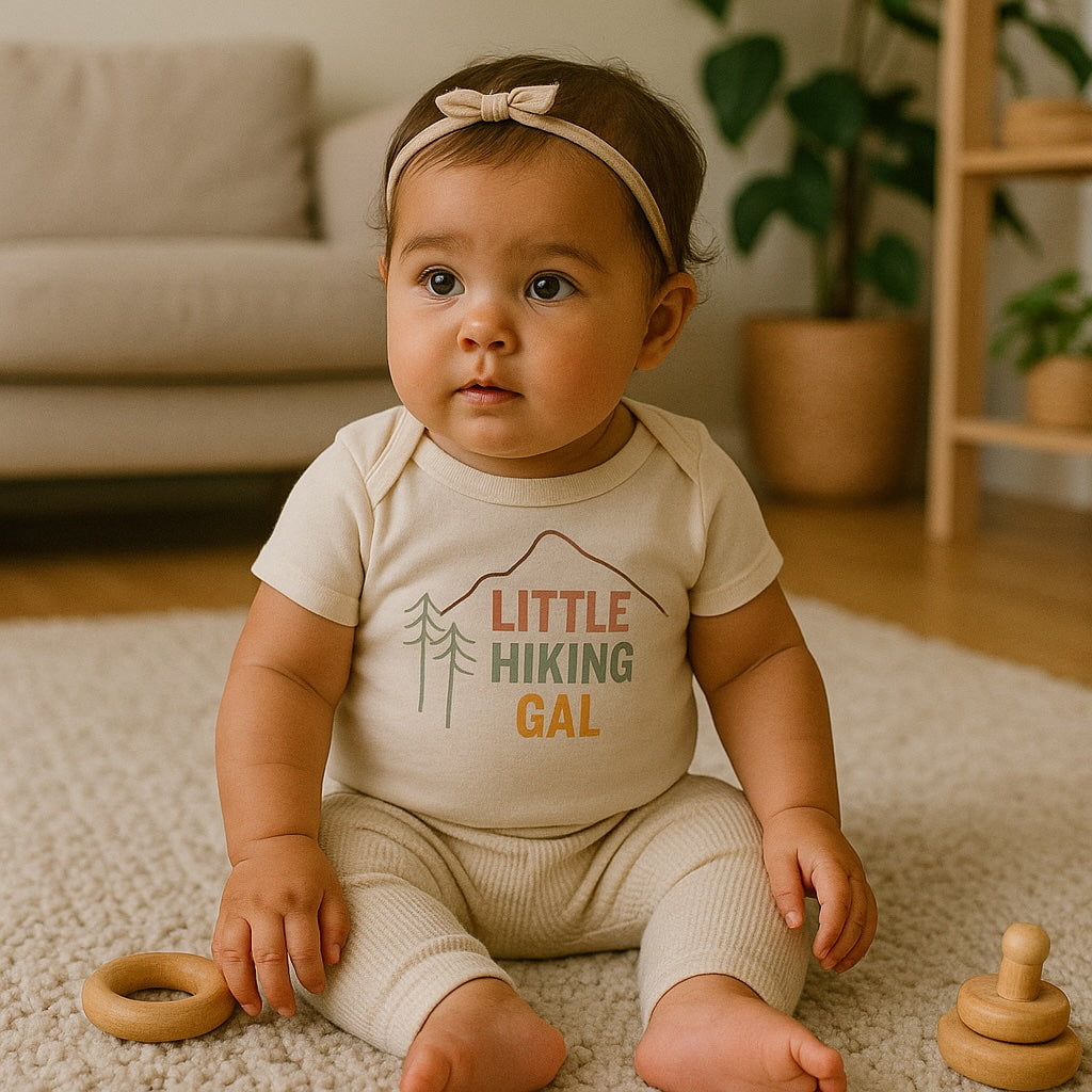 Organic Baby Graphic Bodysuit - Hiking Gal