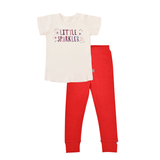 Organic Toddler Short Sleeve Pajama Set - Little Sparkler
