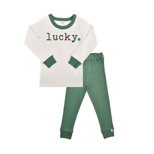 Organic Baby & Toddler Pajamas - Lucky Basic Green